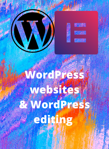 A WordPress and Elementor Logo with a text that reads WordPress websites & WordPress editing