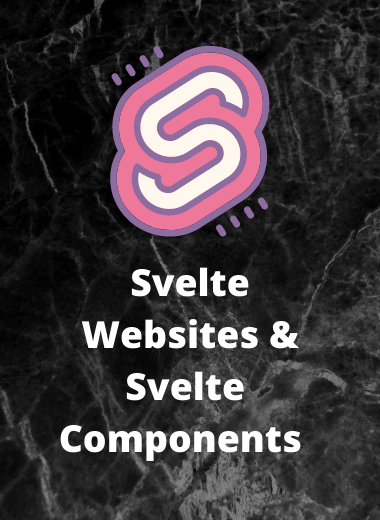 A Svelte.js Logo and a text that reads Svelte Websites & Svelte Components